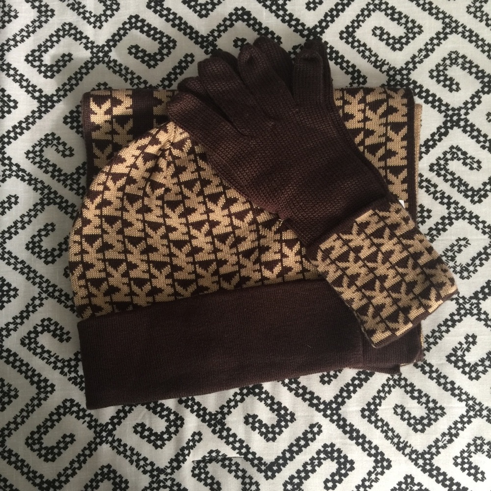 Michael Kors scarf, hat, gloves